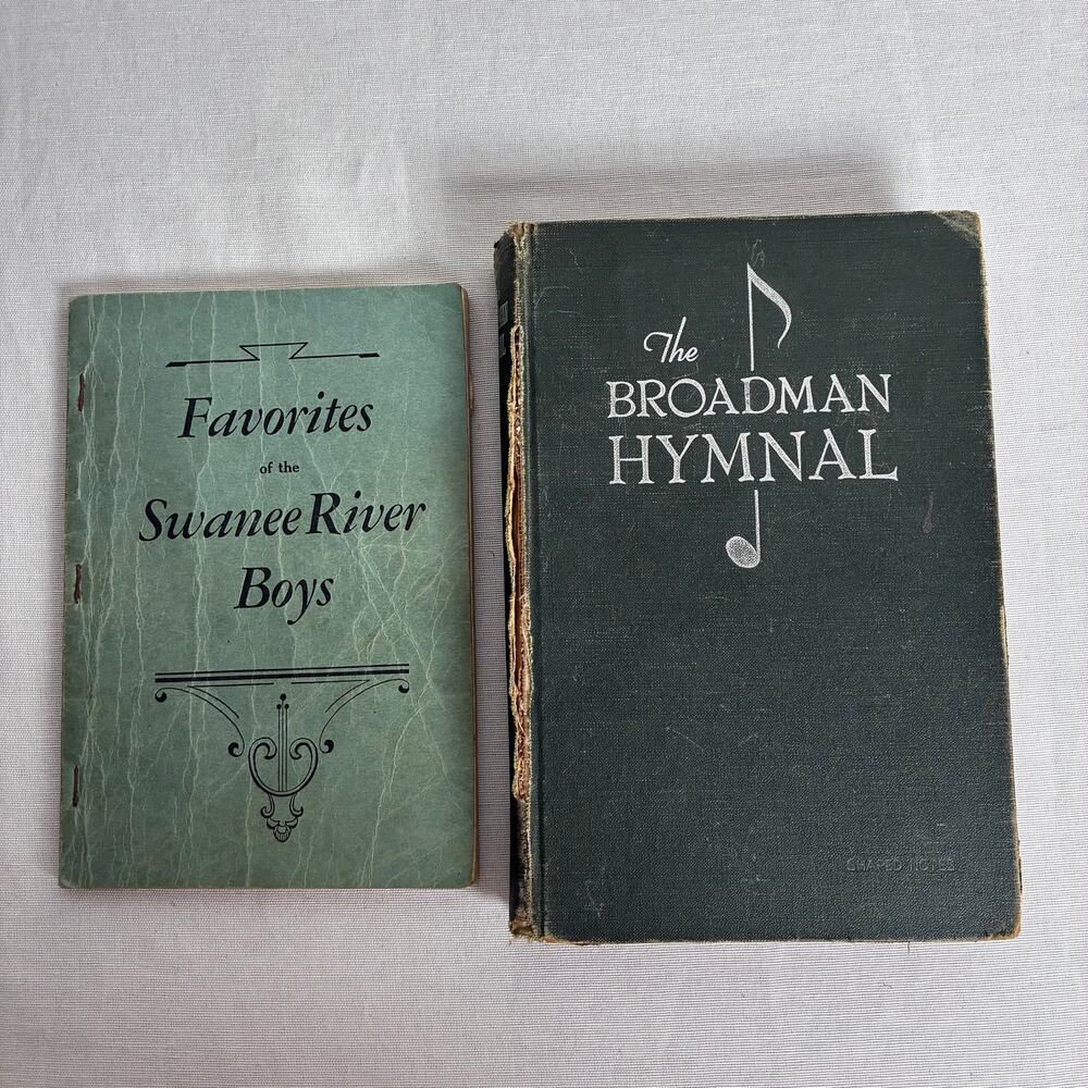 Vintage 1940 Broadman Hymnal Shaped Notes & Swanee River Boys WBT Songbook Lot